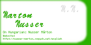 marton nusser business card